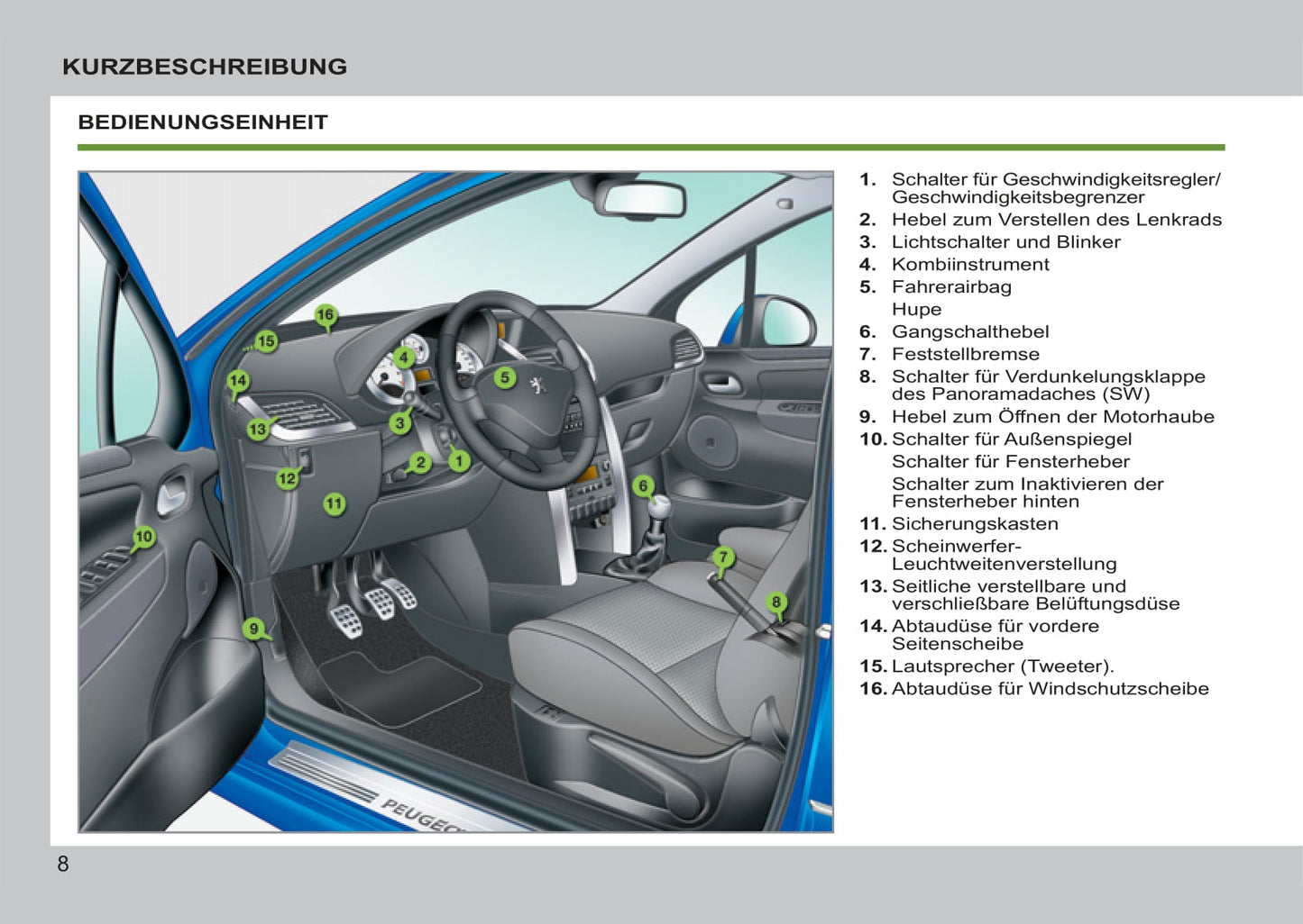 2011-2014 Peugeot 207/207 SW Manuel du propriétaire | Allemand