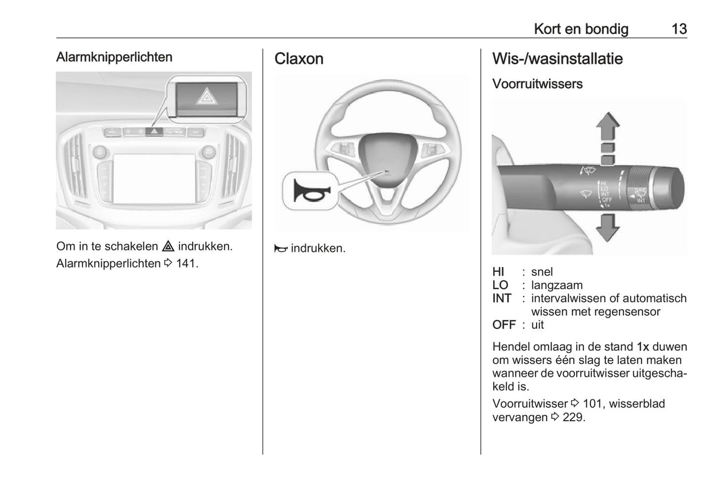 2016-2017 Opel Zafira/Zafira Tourer Gebruikershandleiding | Nederlands