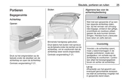 2016-2017 Opel Zafira/Zafira Tourer Gebruikershandleiding | Nederlands