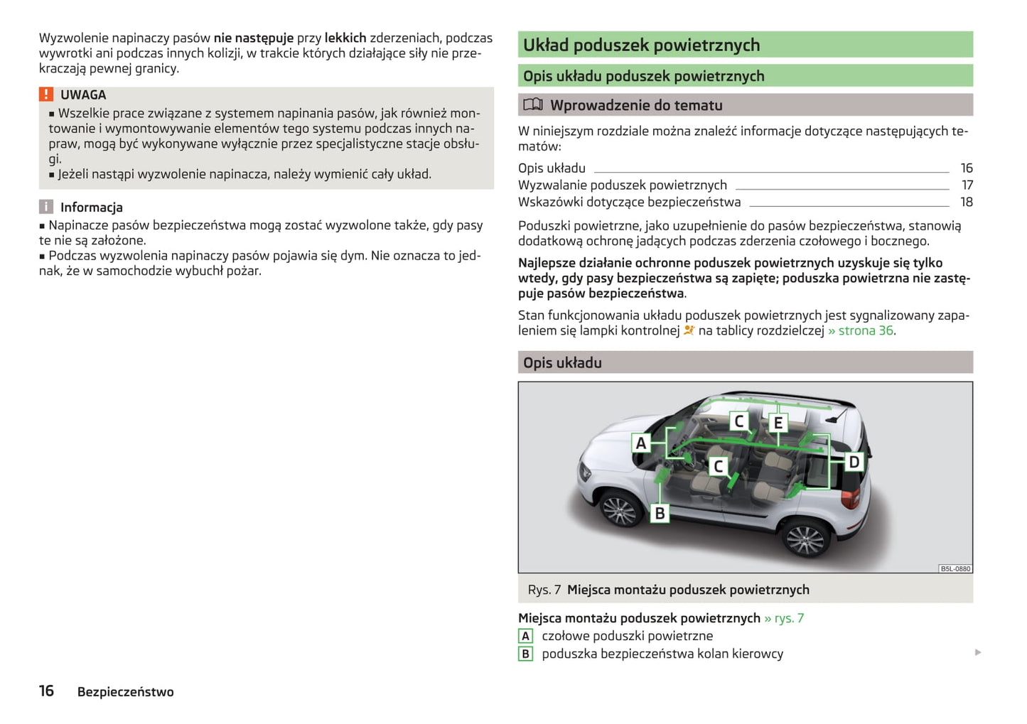 2016-2017 Skoda Yeti Gebruikershandleiding | Pools