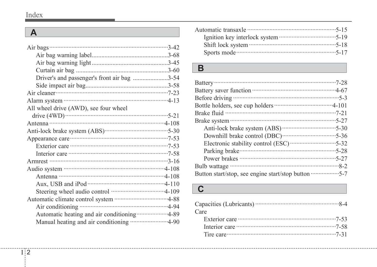 2012 Kia Sportage Owner's Manual | English