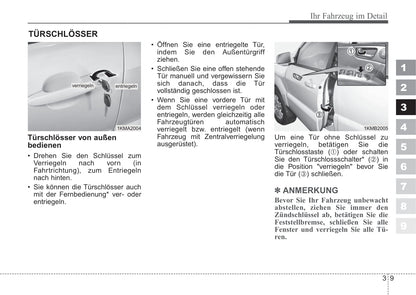 2006-2007 Kia Sportage Owner's Manual | German