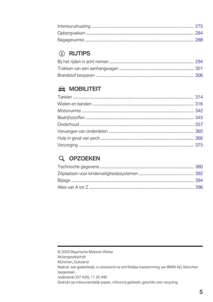 2020-2021 BMW X4 Owner's Manual | Dutch