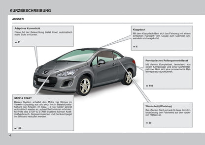 2011-2013 Peugeot 308 CC Manuel du propriétaire | Allemand