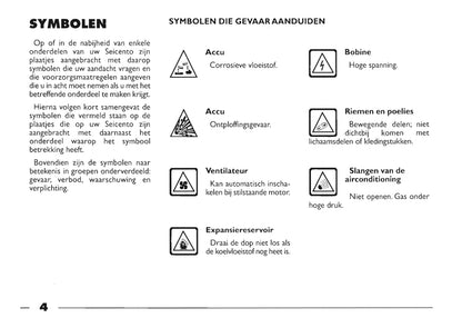 1999-2000 Fiat Seicento Gebruikershandleiding | Nederlands