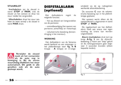 1999-2000 Fiat Seicento Gebruikershandleiding | Nederlands