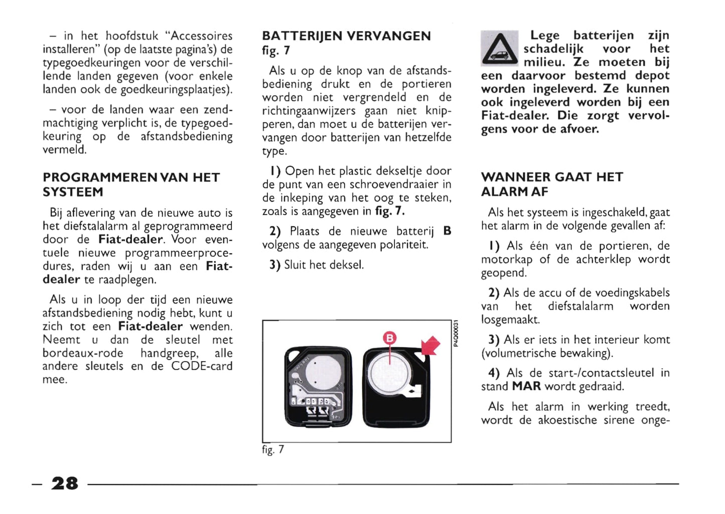 1999-2000 Fiat Seicento Gebruikershandleiding | Nederlands