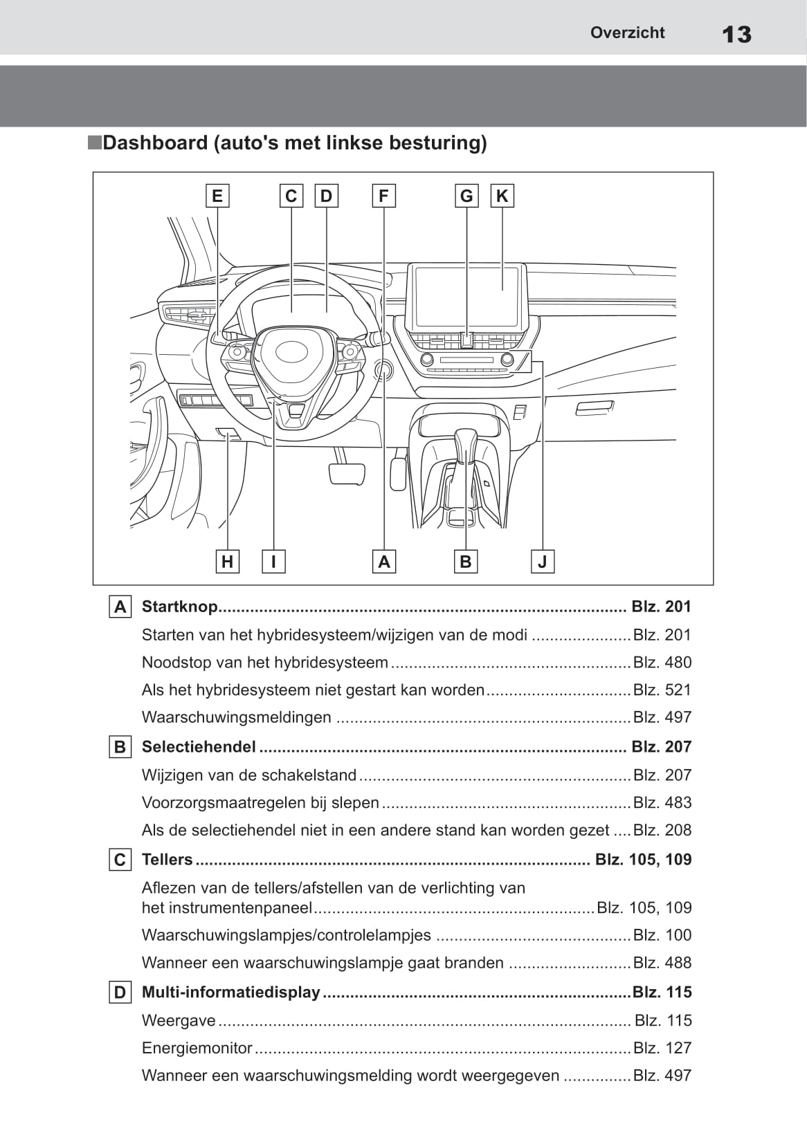 2019 Toyota Corolla Hybrid/Corolla Sedan Hybrid Owner's Manual | Dutch