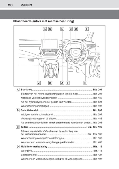 2019 Toyota Corolla Hybrid/Corolla Sedan Hybrid Owner's Manual | Dutch