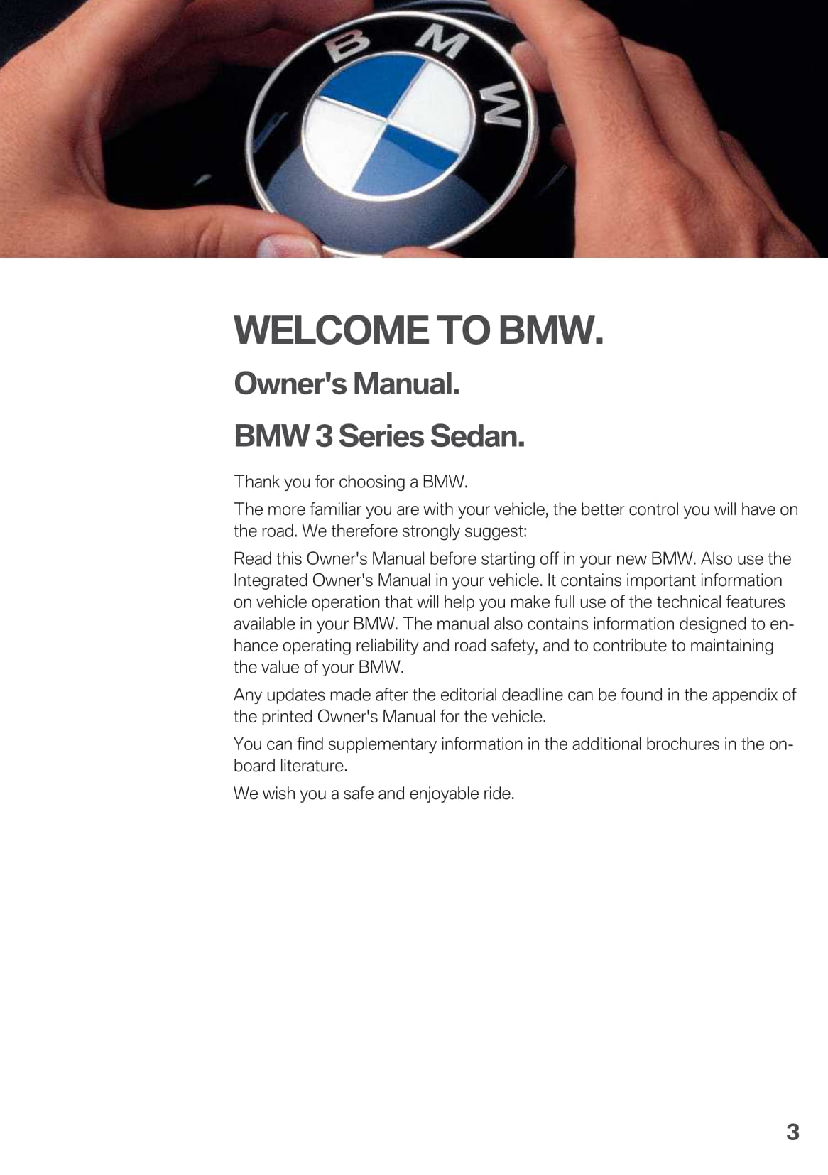 2019-2020 BMW 3 Series Owner's Manual | English