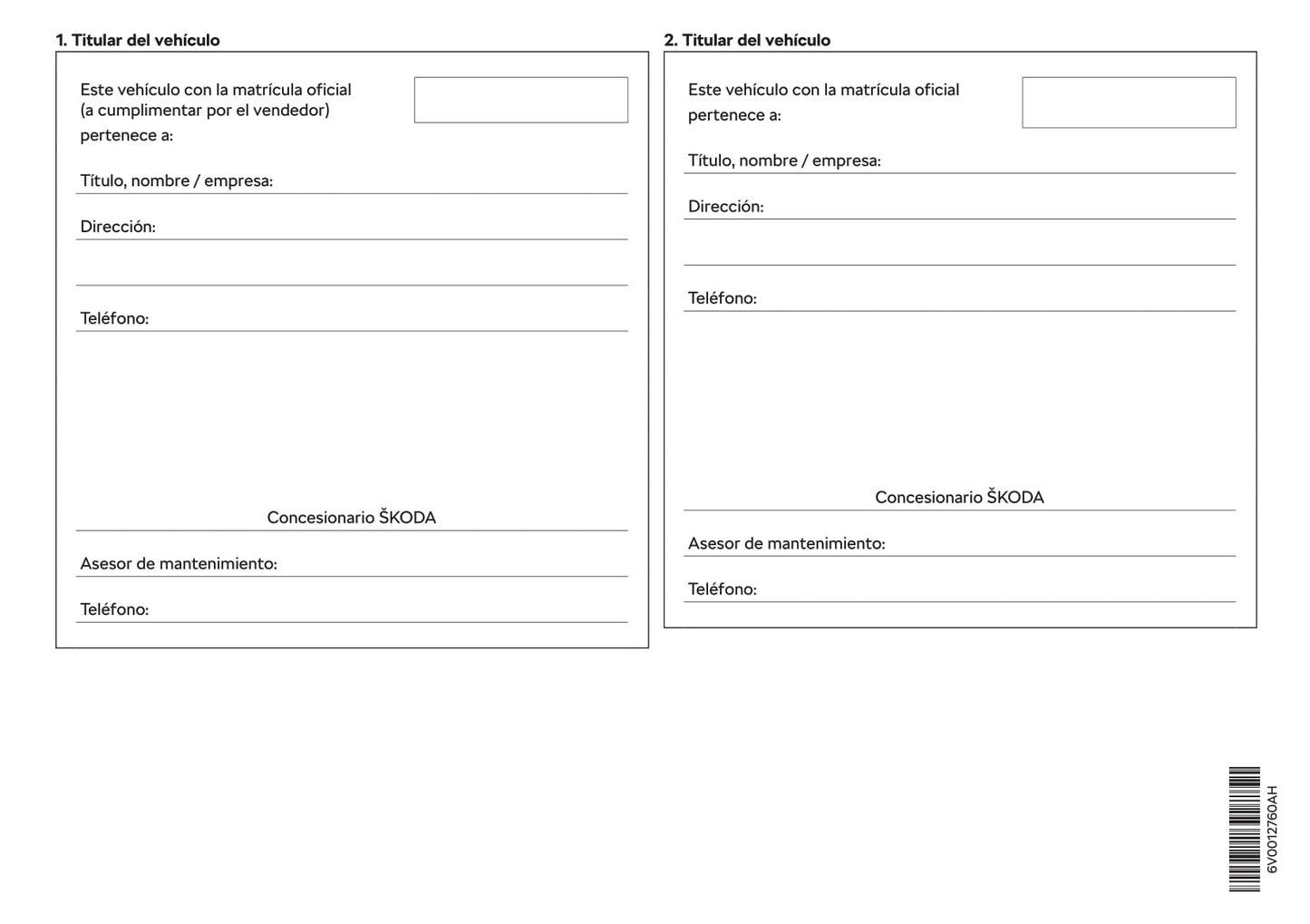 2019-2020 Skoda Fabia Owner's Manual | Spanish