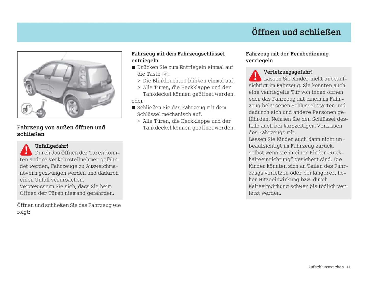 2003-2006 Smart Forfour Bedienungsanleitung | Deutsch