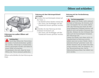 2003-2006 Smart Forfour Bedienungsanleitung | Deutsch