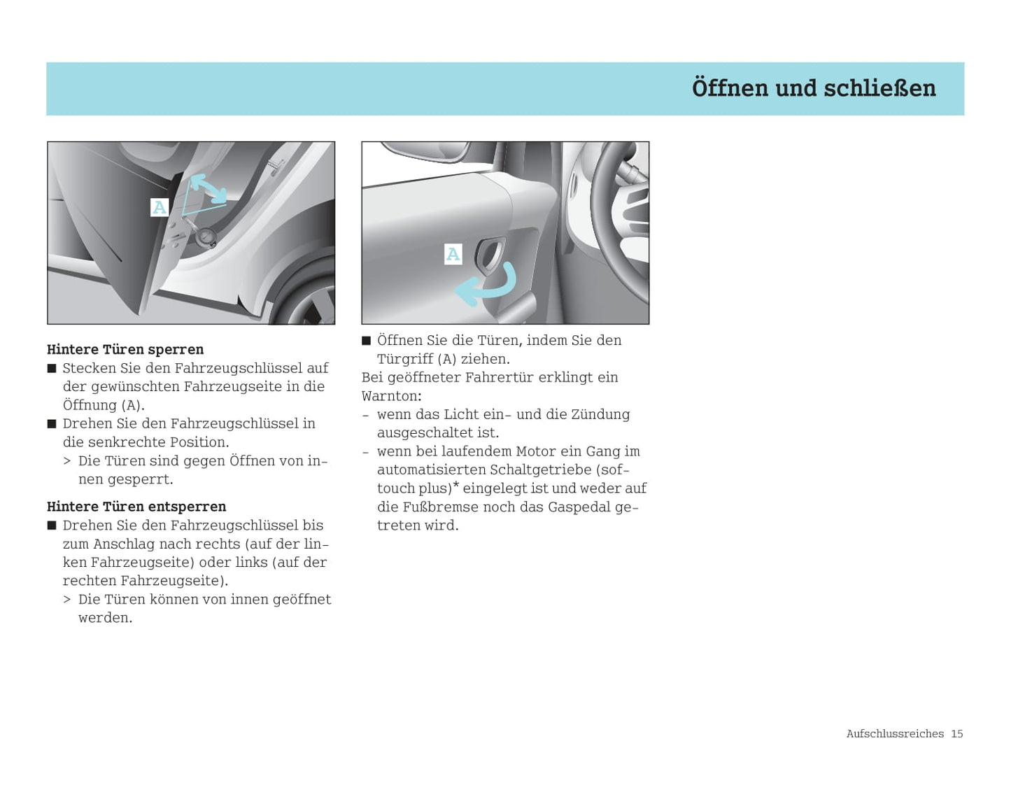 2003-2006 Smart Forfour Bedienungsanleitung | Deutsch