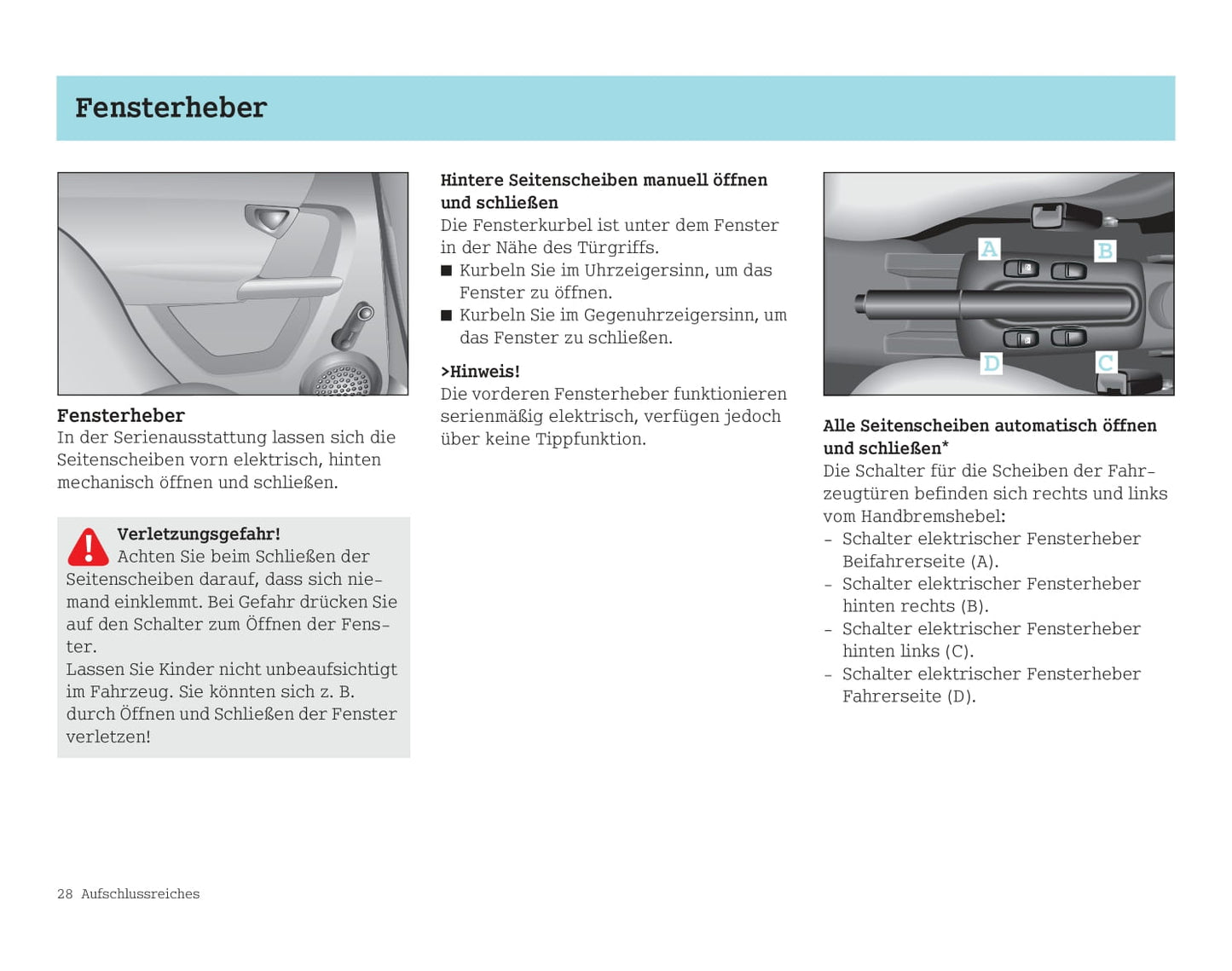 2003-2006 Smart Forfour Bedienungsanleitung | Deutsch