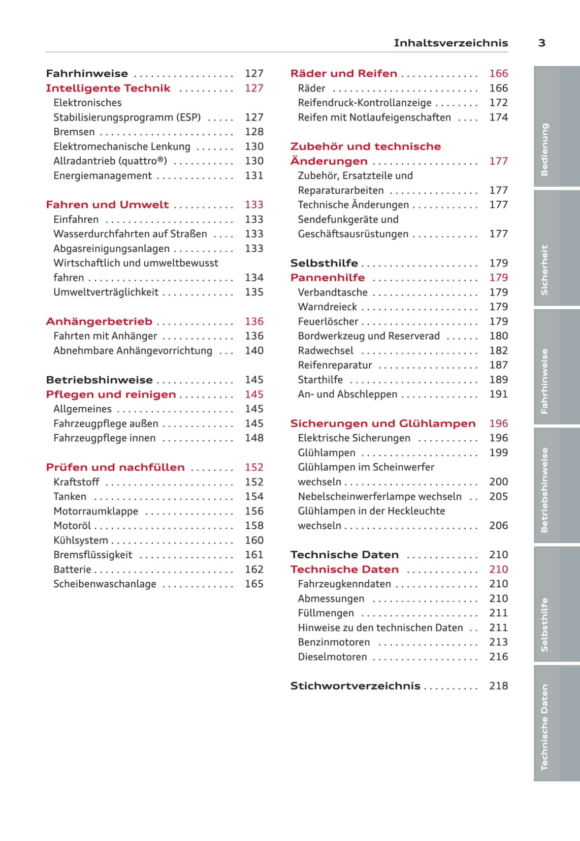 2008-2011 Audi A3 Sportback Owner's Manual | German