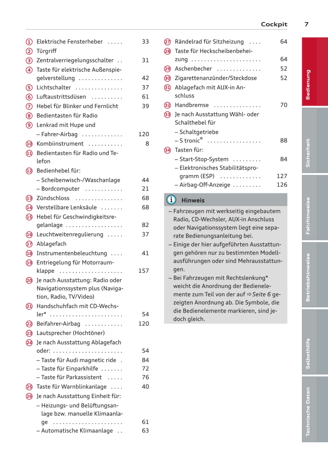 2008-2011 Audi A3 Sportback Owner's Manual | German