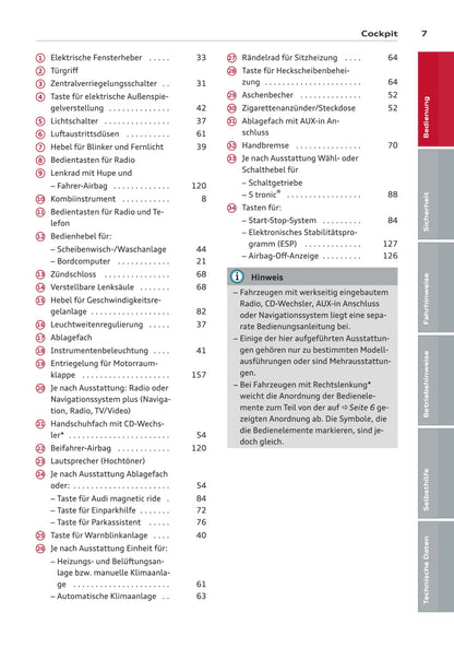 2008-2011 Audi A3 Sportback Owner's Manual | German