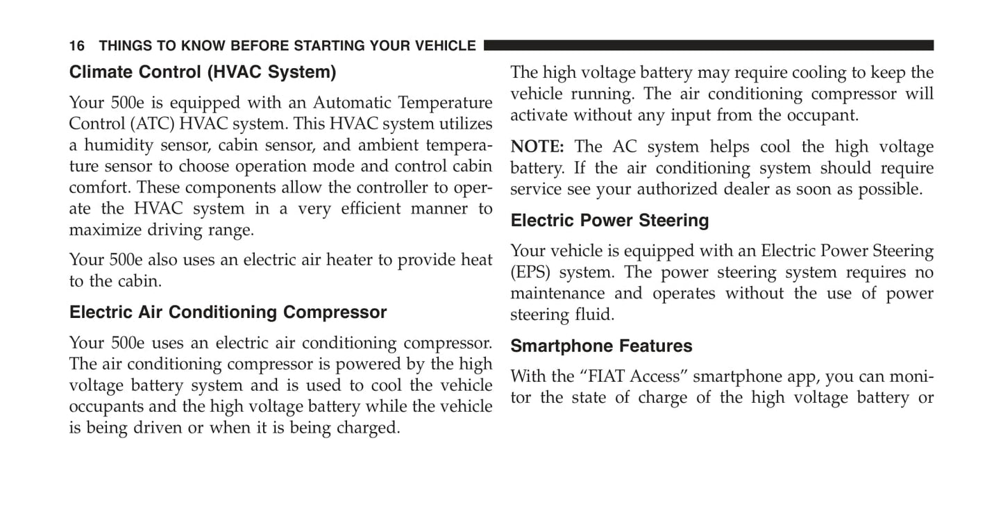 2015 Fiat 500e Owner's Manual | English