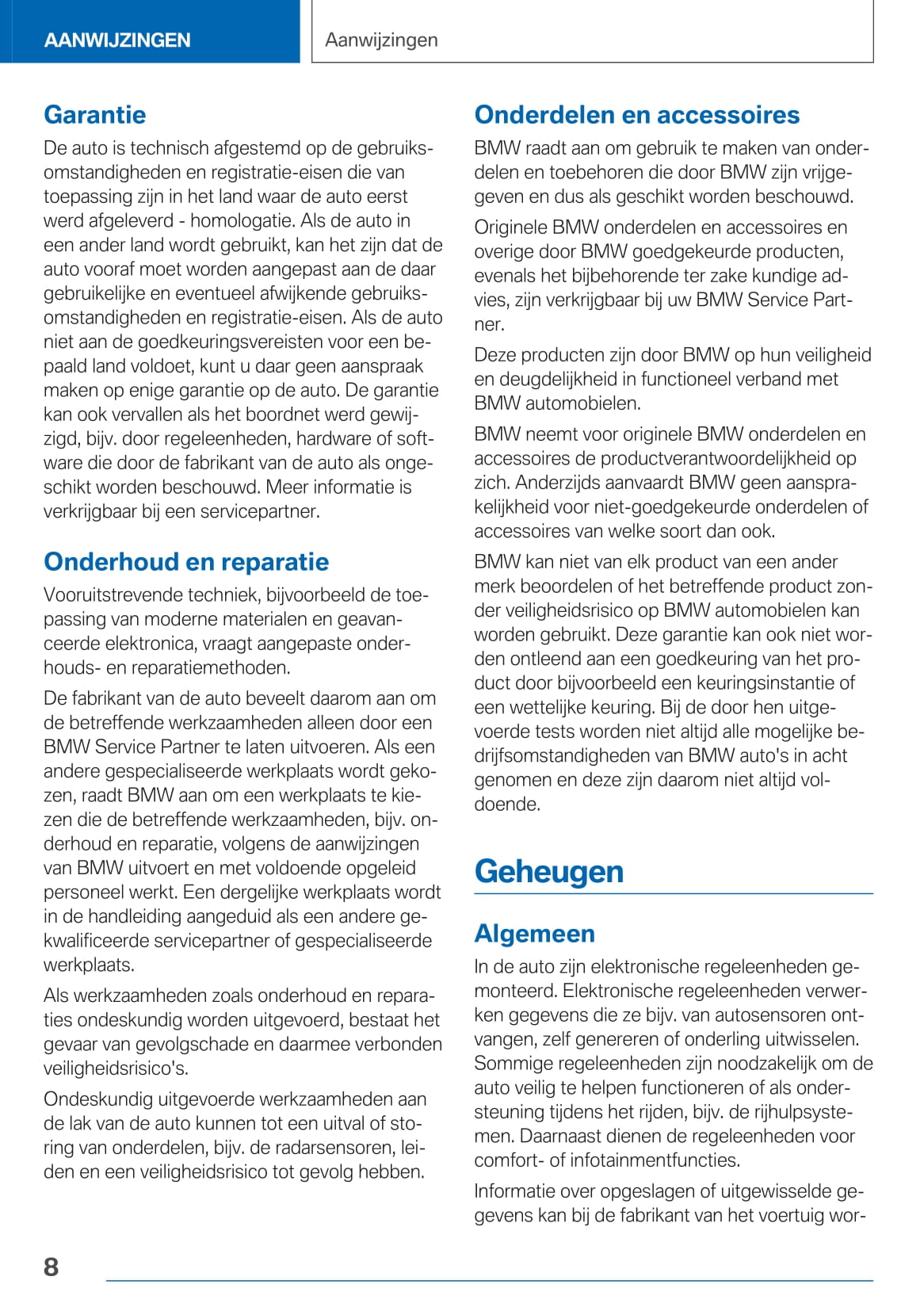 2020-2021 BMW Z4 Bedienungsanleitung | Niederländisch