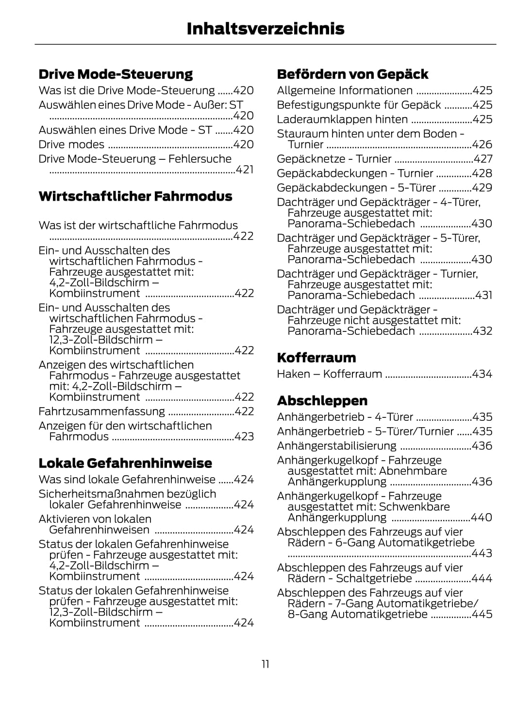 2021 Ford Focus Bedienungsanleitung | Deutsch