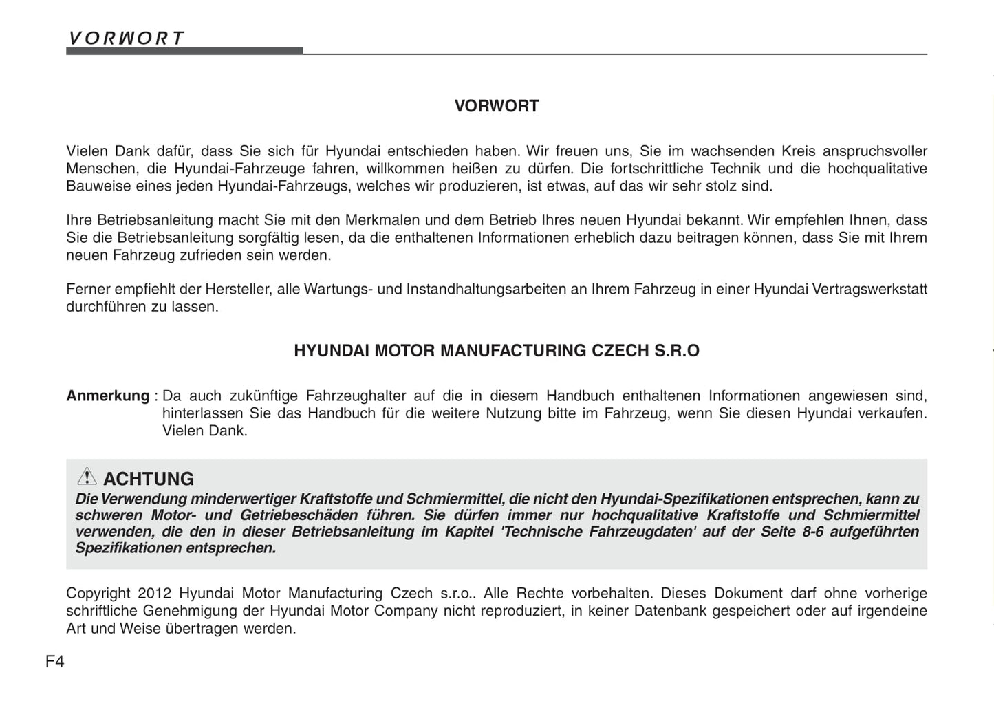 2012-2013 Hyundai i30 Bedienungsanleitung | Deutsch