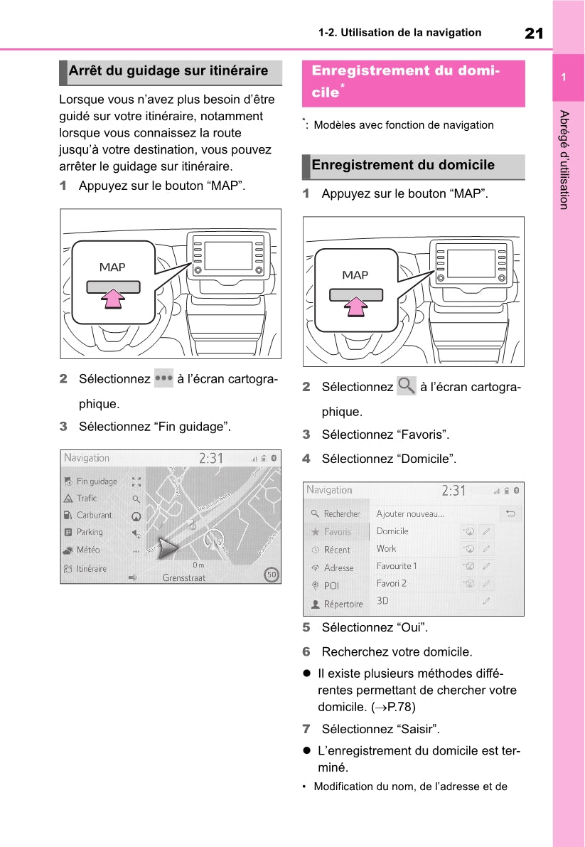 Toyota Yaris Cross Navigation / Multimedia Guide d'utilisation 2021 - 2023