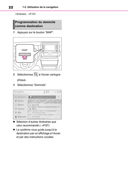 Toyota Yaris Cross Navigation / Multimedia Guide d'utilisation 2021 - 2023