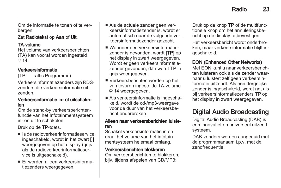 Opel Mokka Navi 600 / CD 400 infotainment Handleiding