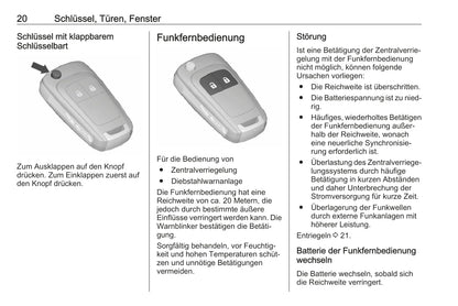 2018 Opel Karl Owner's Manual | German