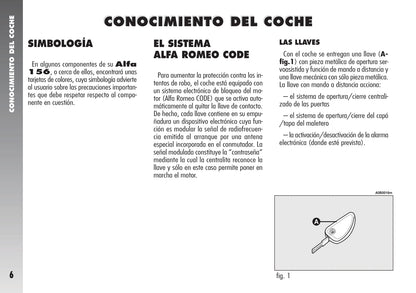 2005-2007 Alfa Romeo 156 Manuel du propriétaire | Espagnol