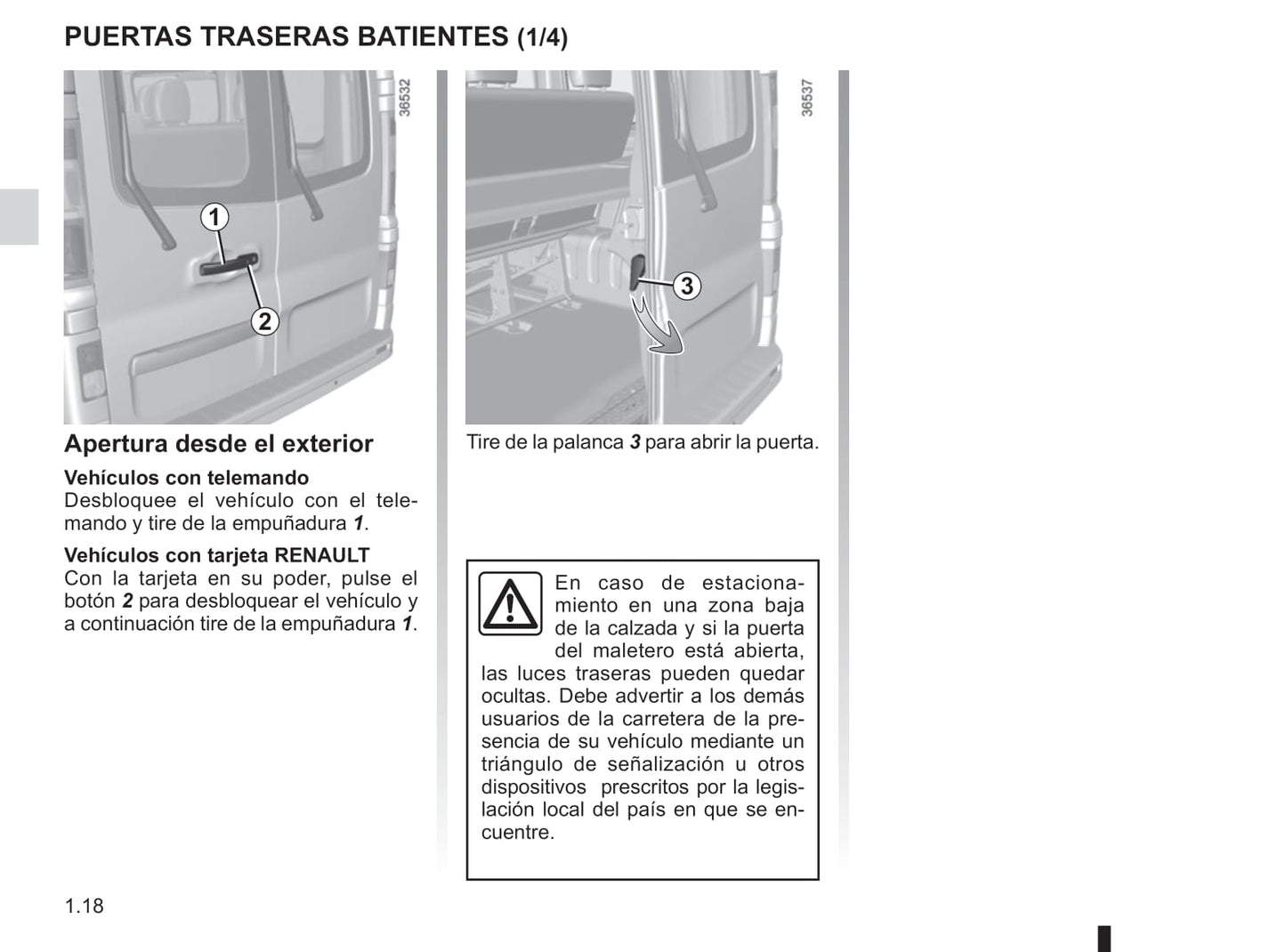 2018-2019 Renault Trafic Owner's Manual | Spanish