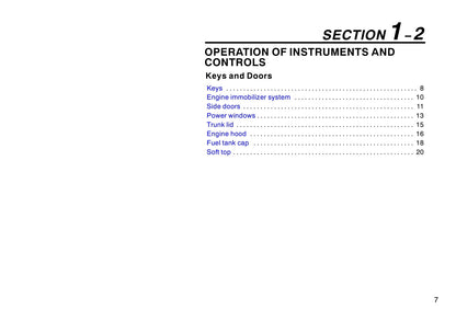 2005 Toyota MR2 Owner's Manual | English