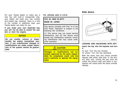 2005 Toyota MR2 Owner's Manual | English