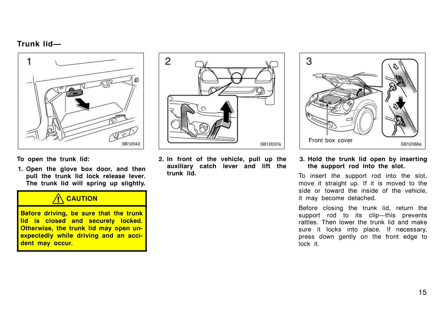 2005 Toyota MR2 Owner's Manual | English