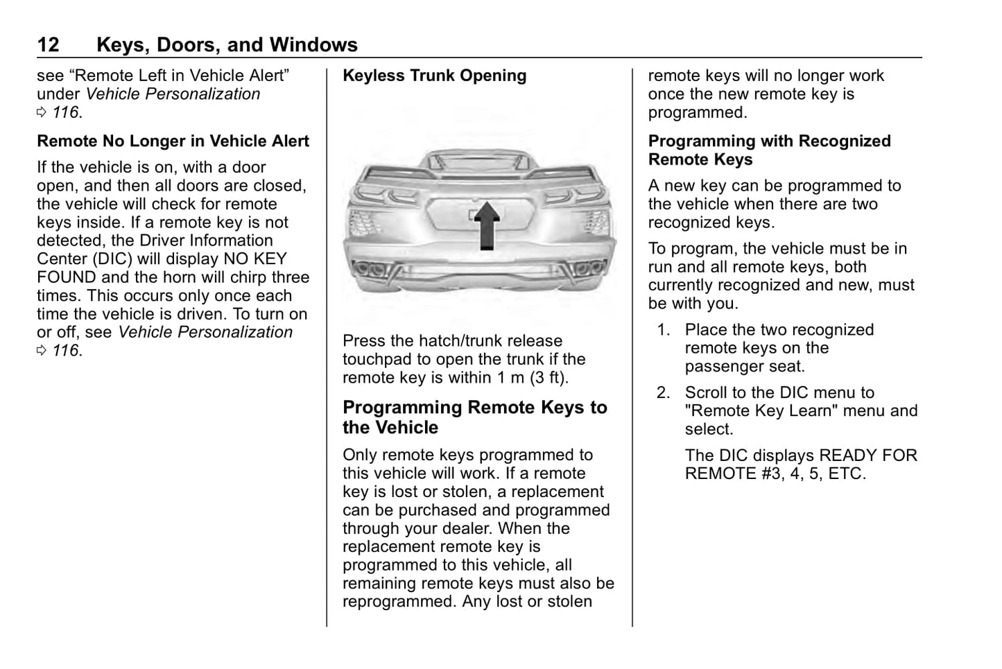 2020 Chevrolet Corvette Owner's Manual | English