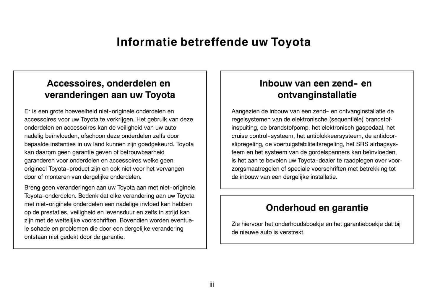 2000-2001 Toyota Land Cruiser 90 Owner's Manual | Dutch