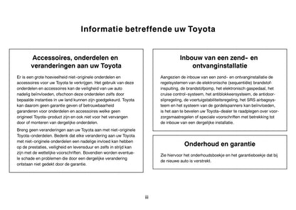 2000-2001 Toyota Land Cruiser 90 Owner's Manual | Dutch