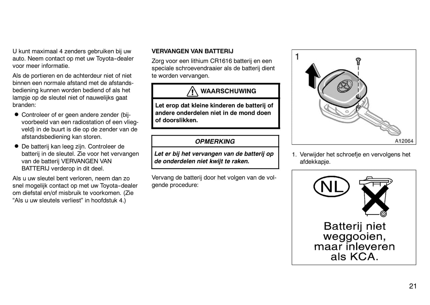 2000-2001 Toyota Land Cruiser 90 Owner's Manual | Dutch