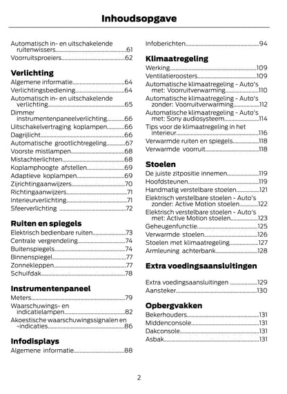 2014-2015 Ford Mondeo Hybrid Owner's Manual | Dutch