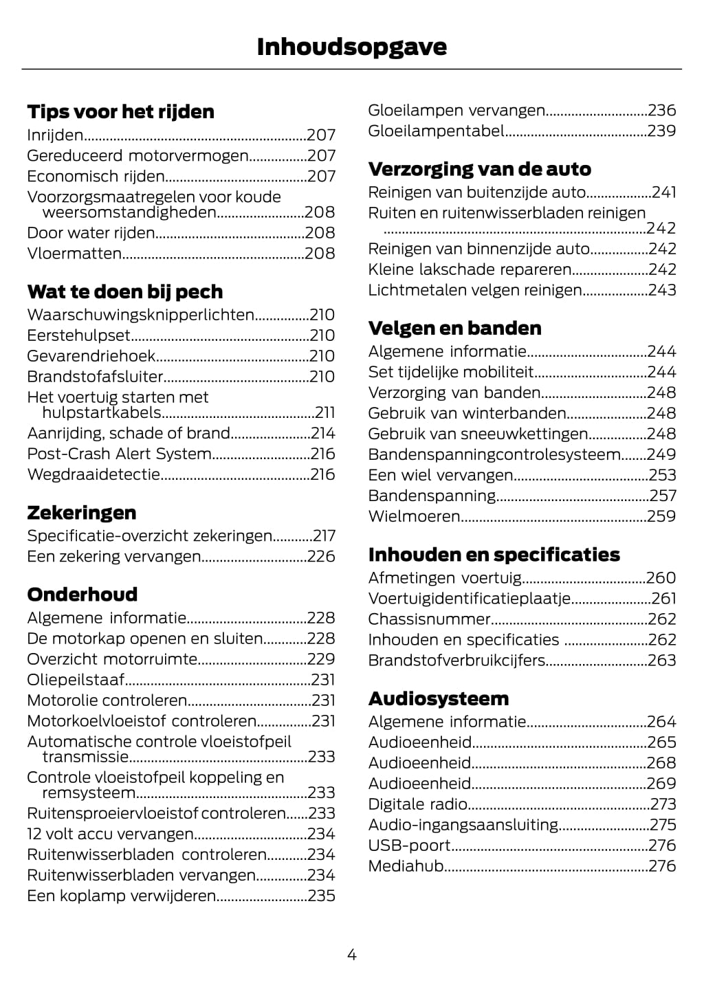 2014-2015 Ford Mondeo Hybrid Owner's Manual | Dutch