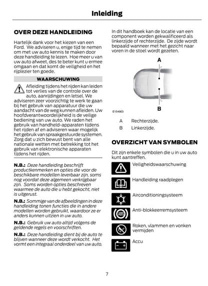 2014-2015 Ford Mondeo Hybrid Owner's Manual | Dutch