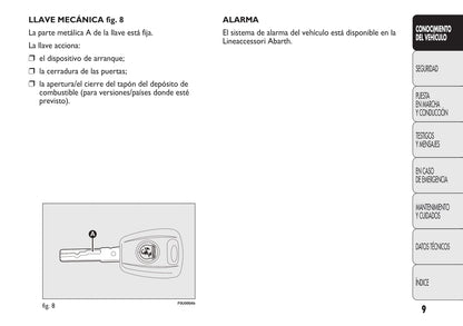 2010-2014 Abarth Punto Manuel du propriétaire | Espagnol