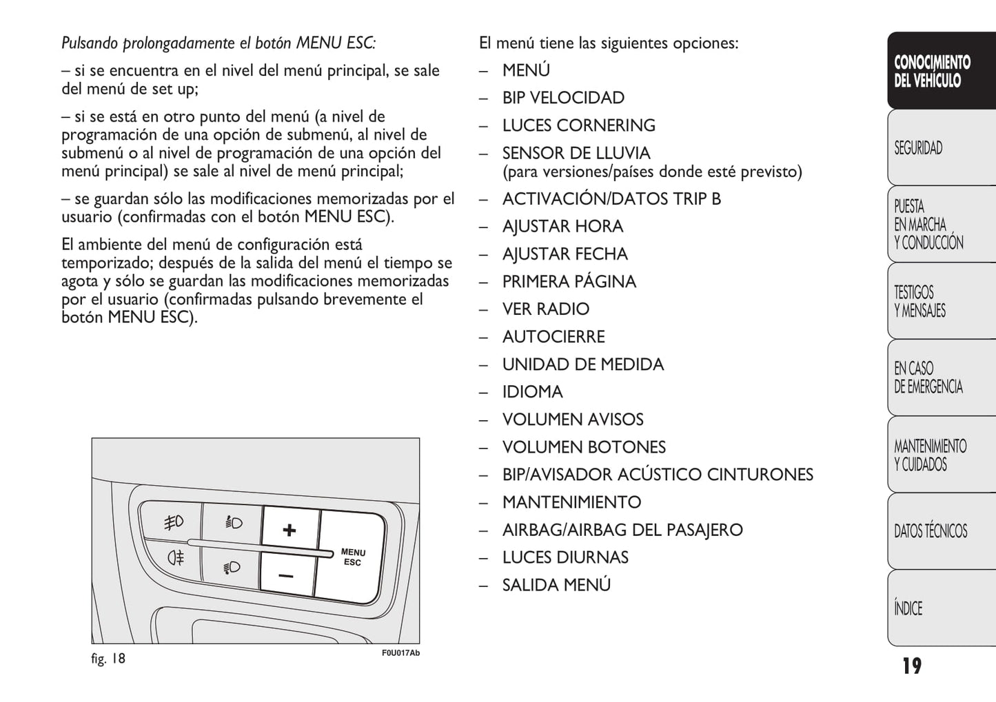 2010-2014 Abarth Punto Manuel du propriétaire | Espagnol