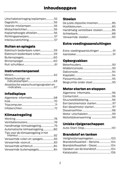 2014-2015 Ford Tourneo Courier/Transit Courier Owner's Manual | Dutch