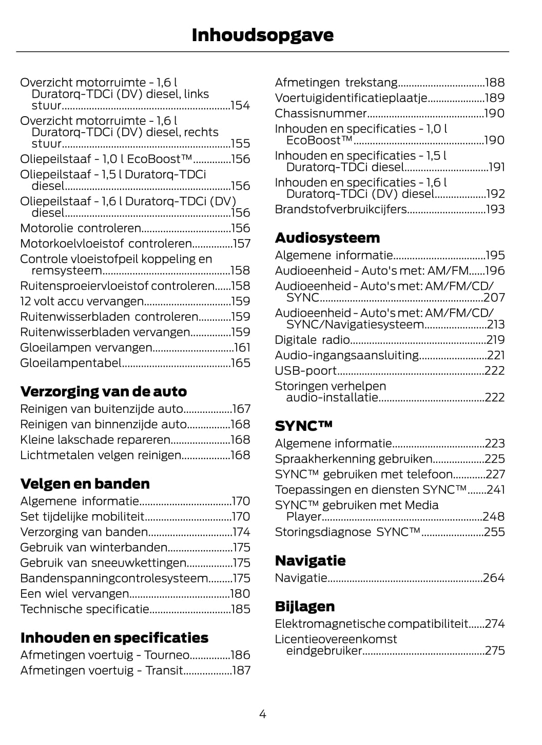 2014-2015 Ford Tourneo Courier/Transit Courier Owner's Manual | Dutch