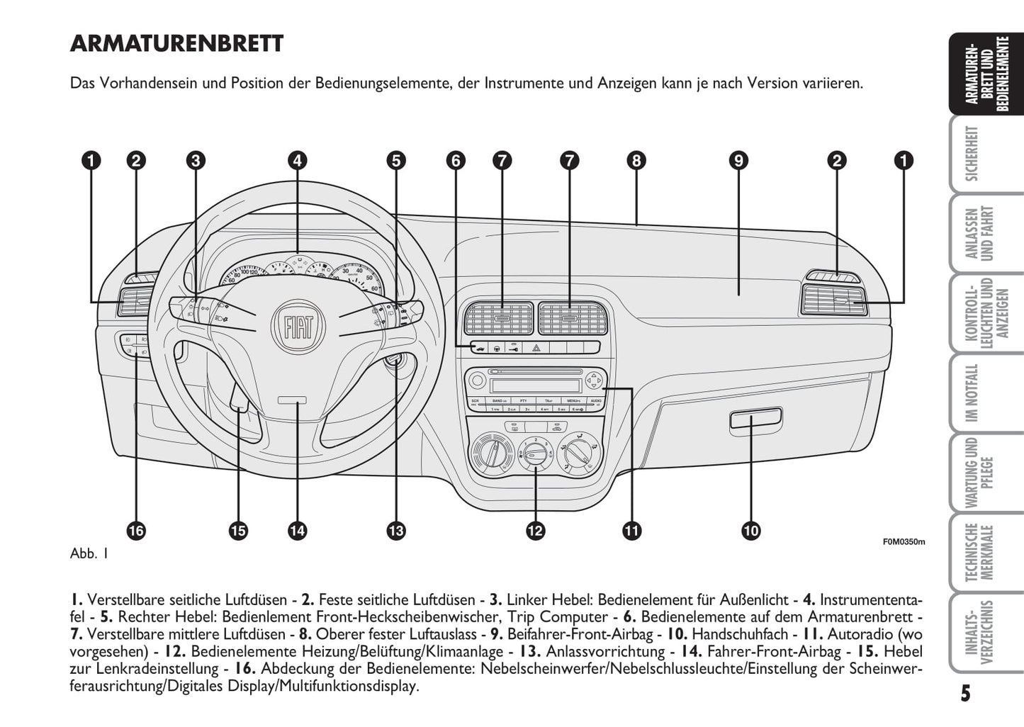 2007-2008 Fiat Punto/Grande Punto Owner's Manual | German