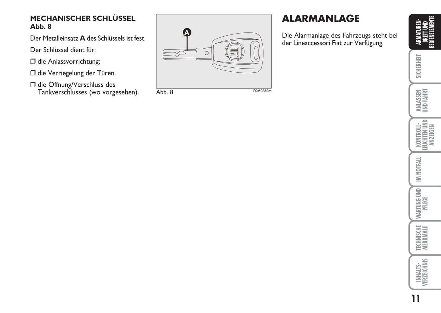 2007-2008 Fiat Punto/Grande Punto Owner's Manual | German