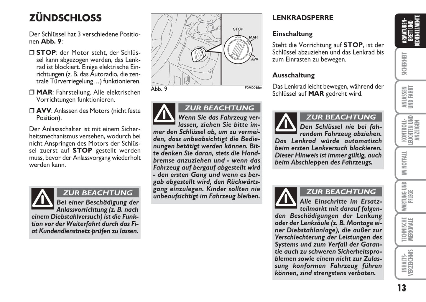 2007-2008 Fiat Punto/Grande Punto Owner's Manual | German