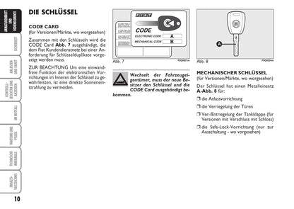 2009-2010 Fiat Bravo Owner's Manual | German